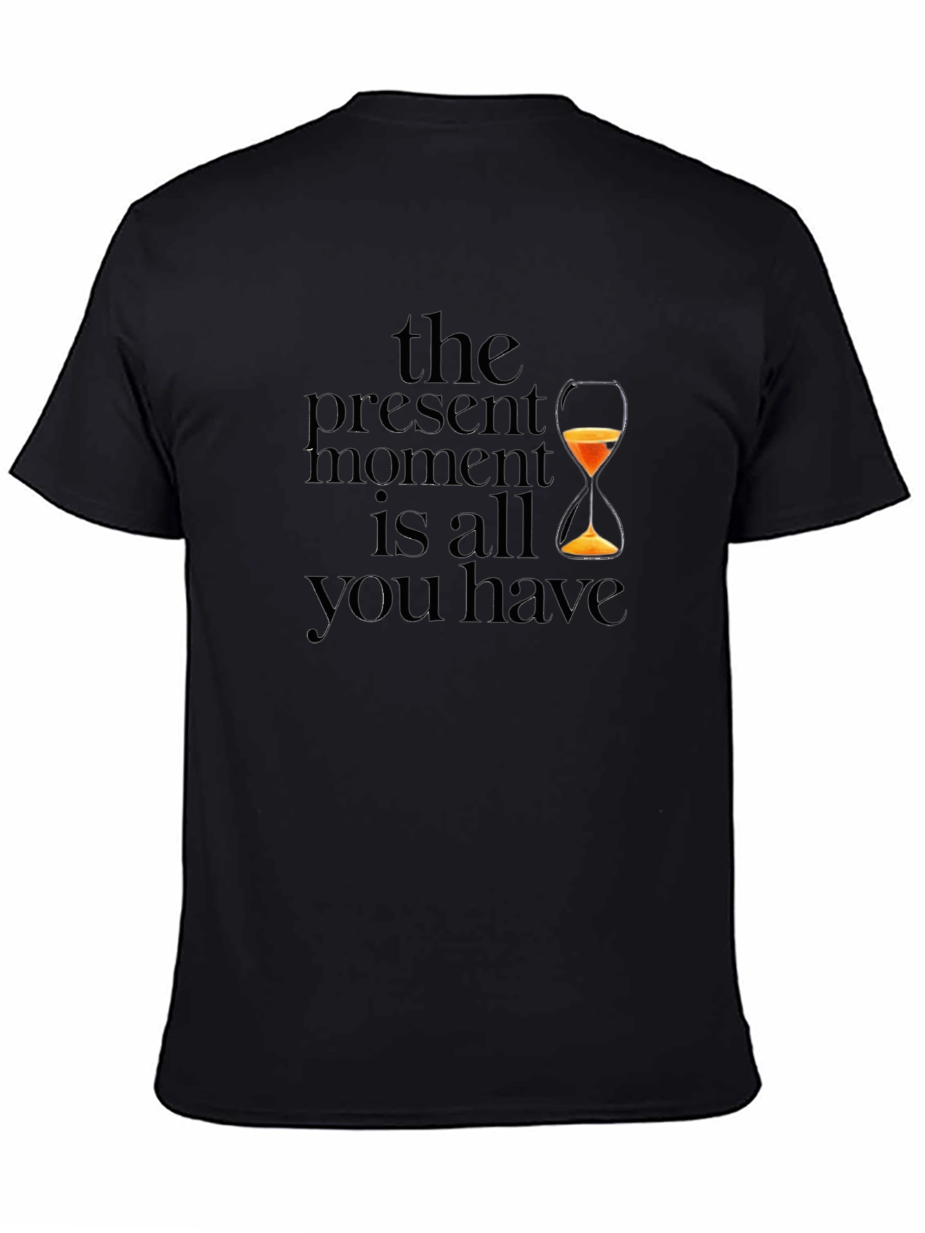 Present Moment Graphic Tee - Black Crew Neck