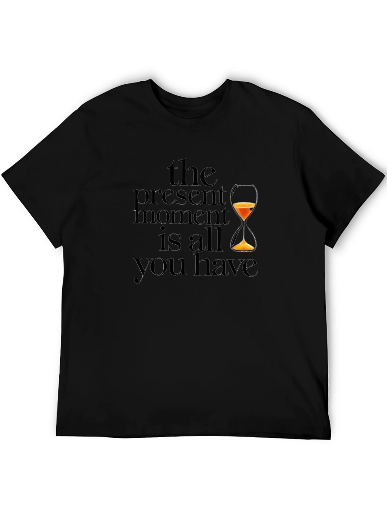 Present Moment Graphic Tee - Black Crew Neck