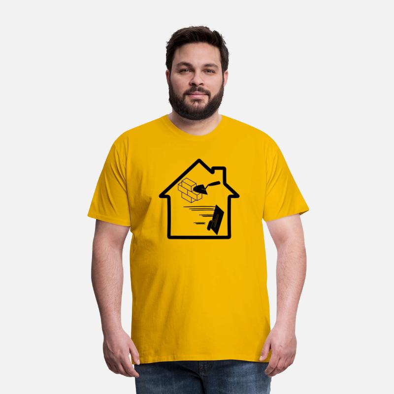 Bricklayer plasterer building tools logo house