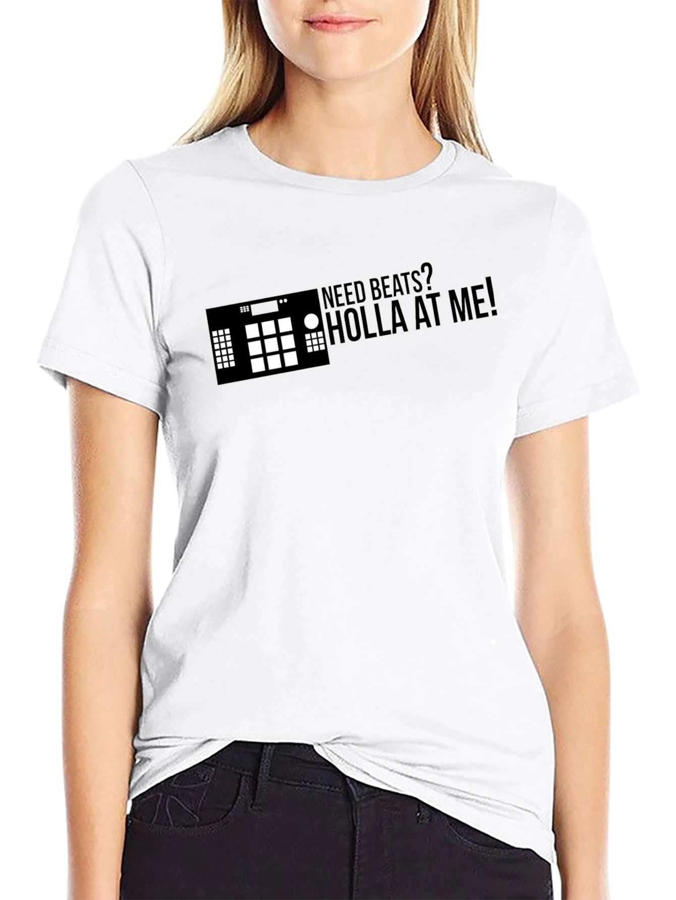 Need Beats? Holla At Me! Black T-Shirt