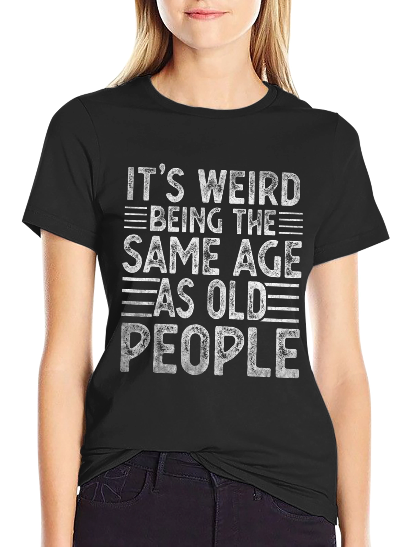 Funny Old People Black Graphic Tee