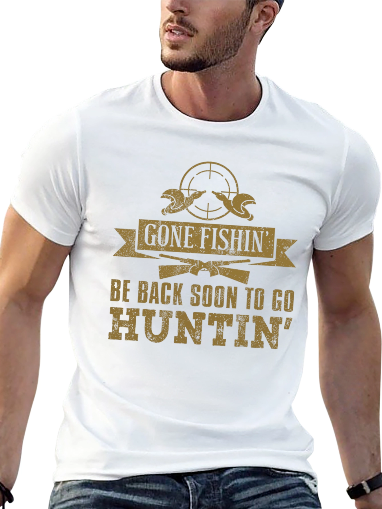 Gone Fishin Huntin T-Shirt - Outdoor Adventure Tee