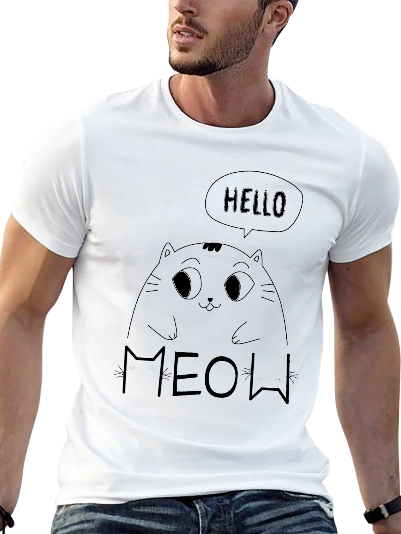 Cat Graphic T-Shirt - Hello Meow!