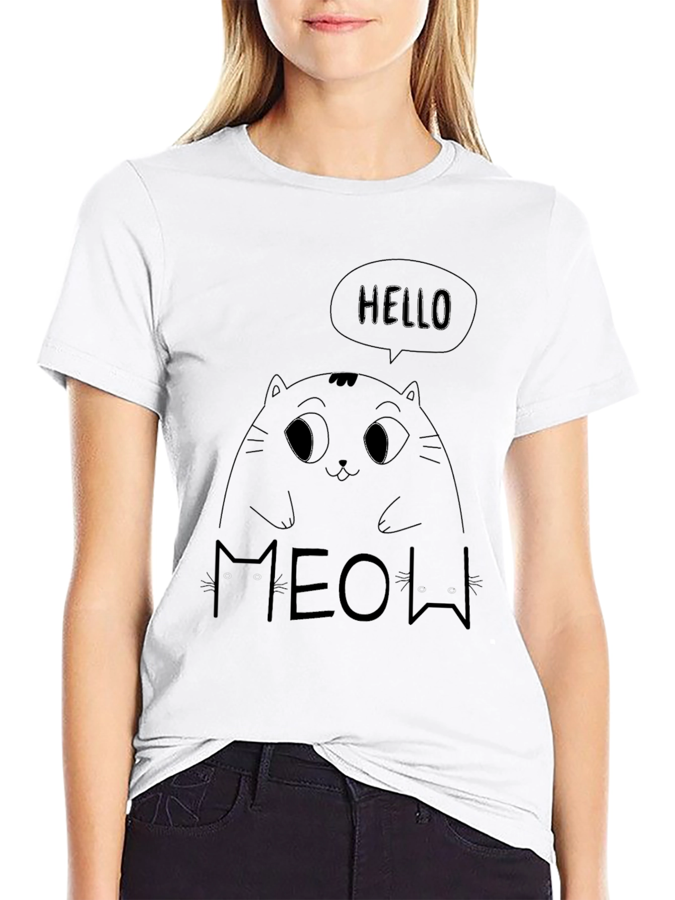 Cat Graphic T-Shirt - Hello Meow!
