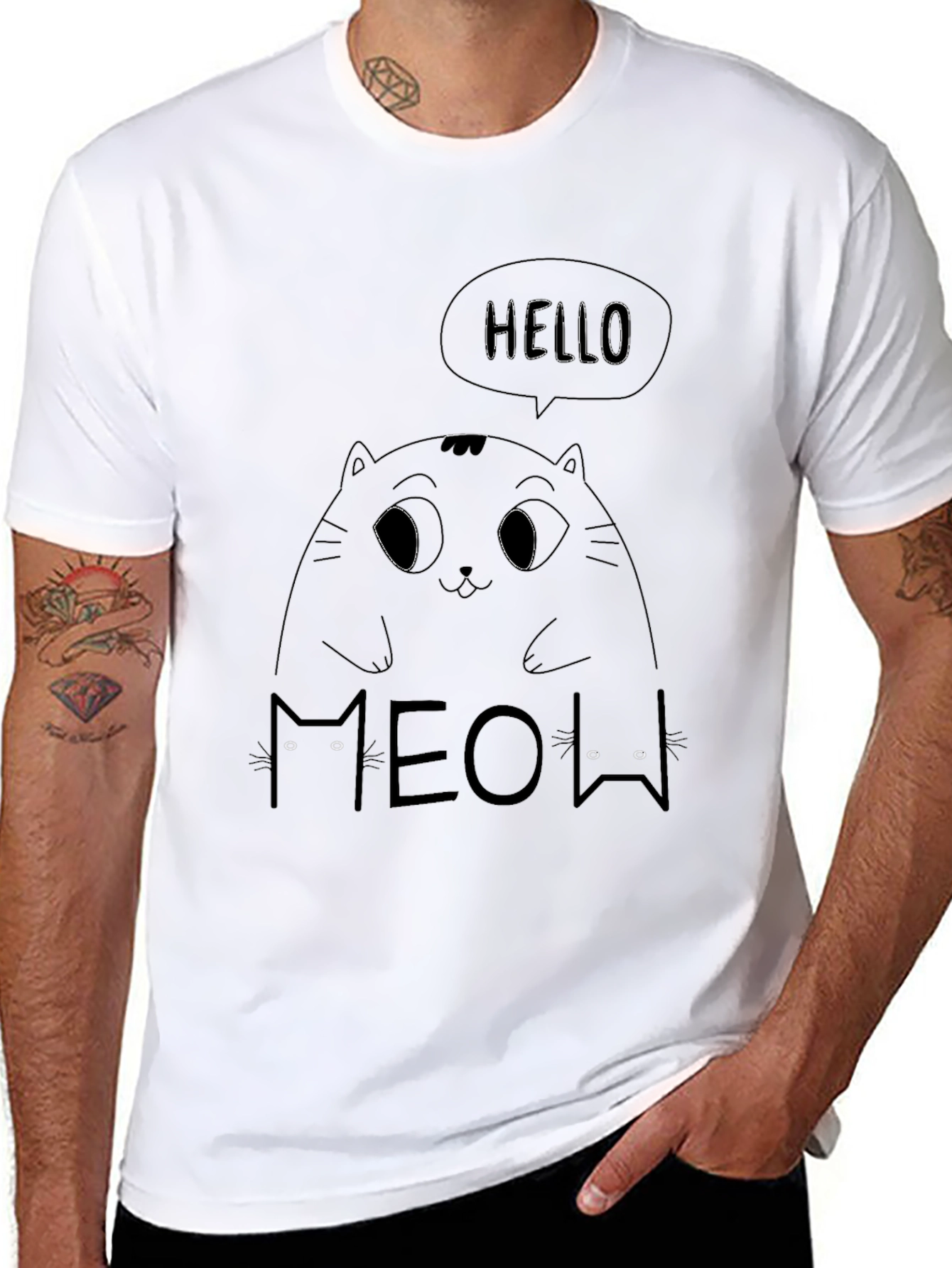 Cat Graphic T-Shirt - Hello Meow!