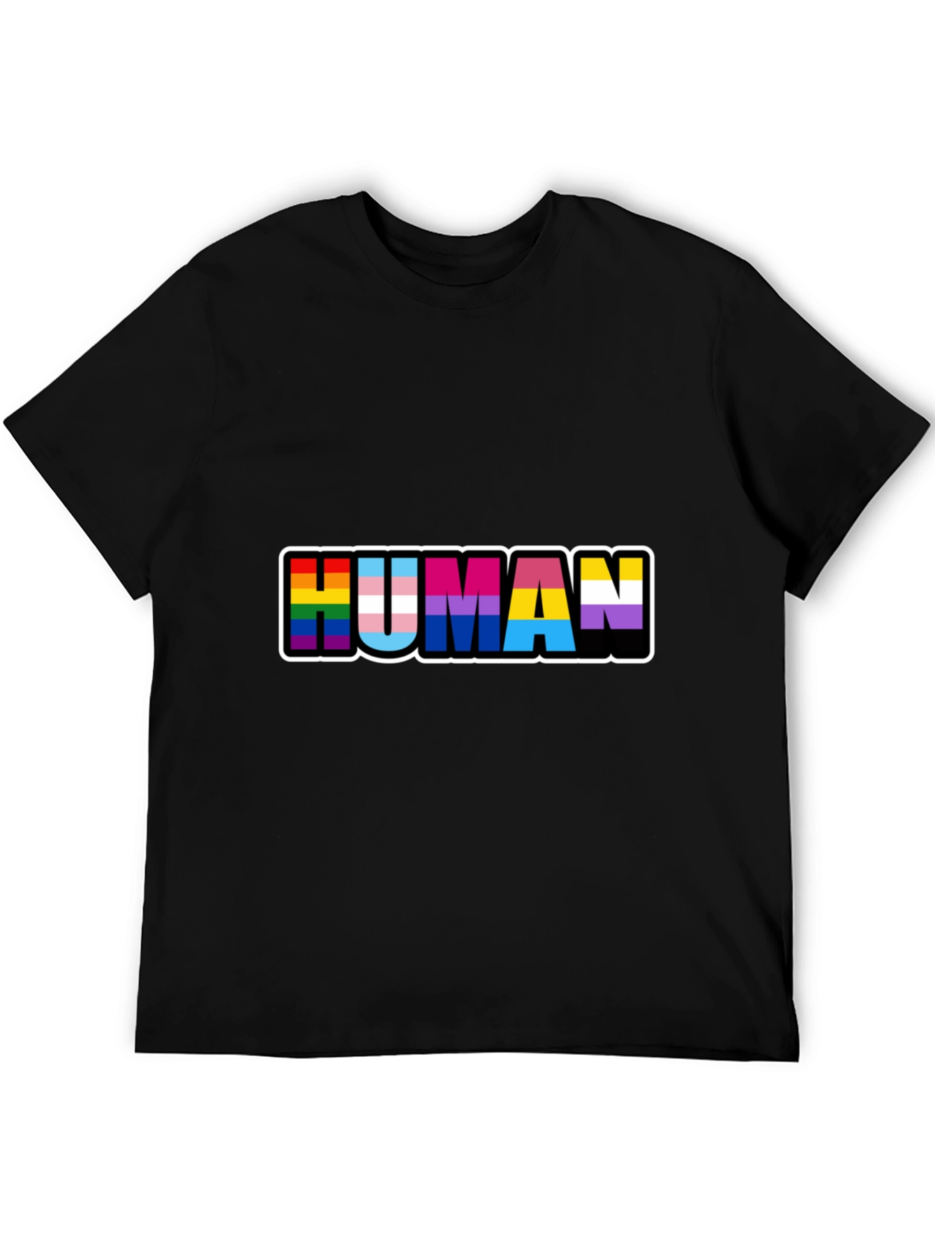 Human Pride T-Shirt Black LGBTQ+ Pride Tee
