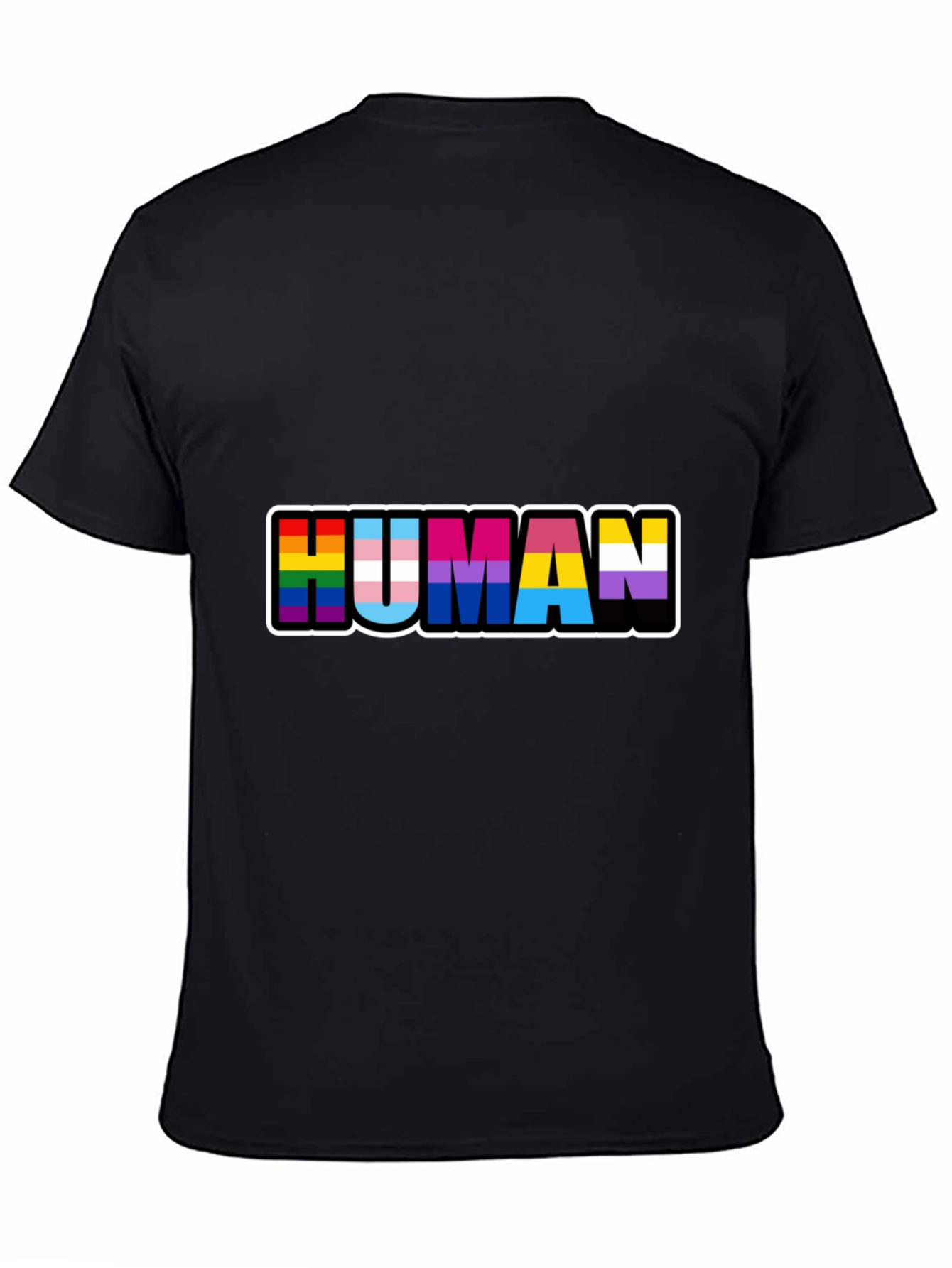 Human Pride T-Shirt Black LGBTQ+ Pride Tee