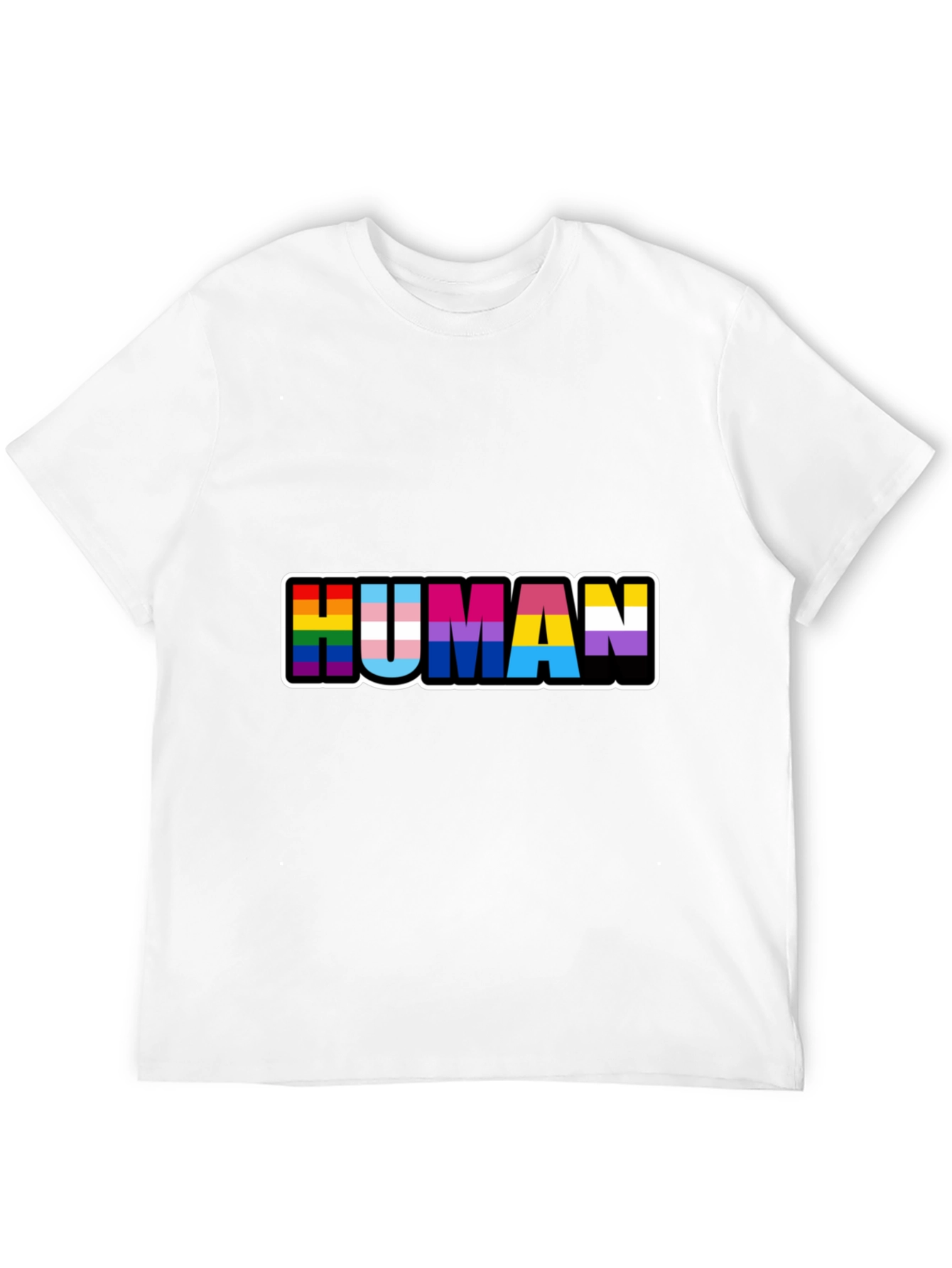 Human Pride T-Shirt Black LGBTQ+ Pride Tee