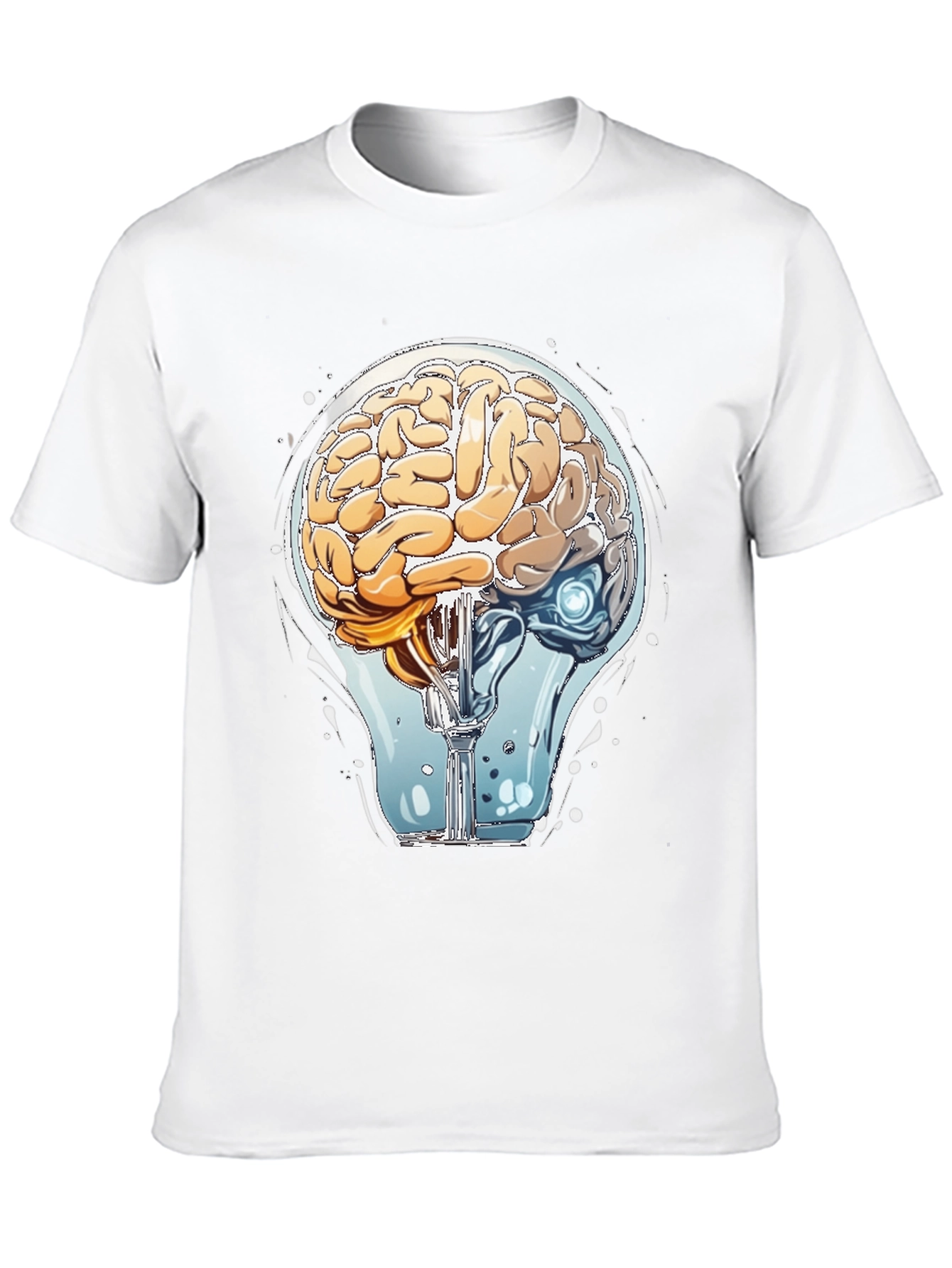 Brain Light Bulb Graphic Tee - Think Different