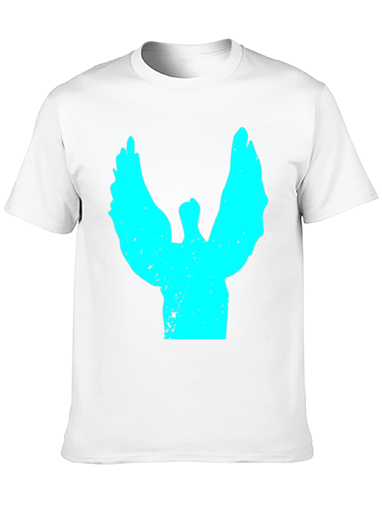 Abstract Angel Wings Graphic Black T-Shirt