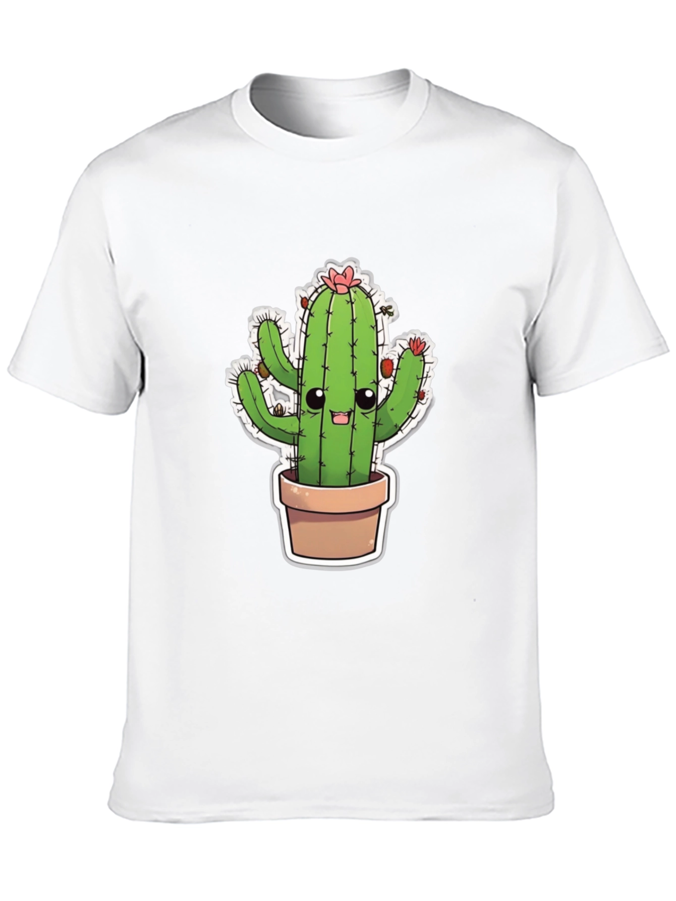 Cute Cactus T-Shirt - Black Cotton Blend