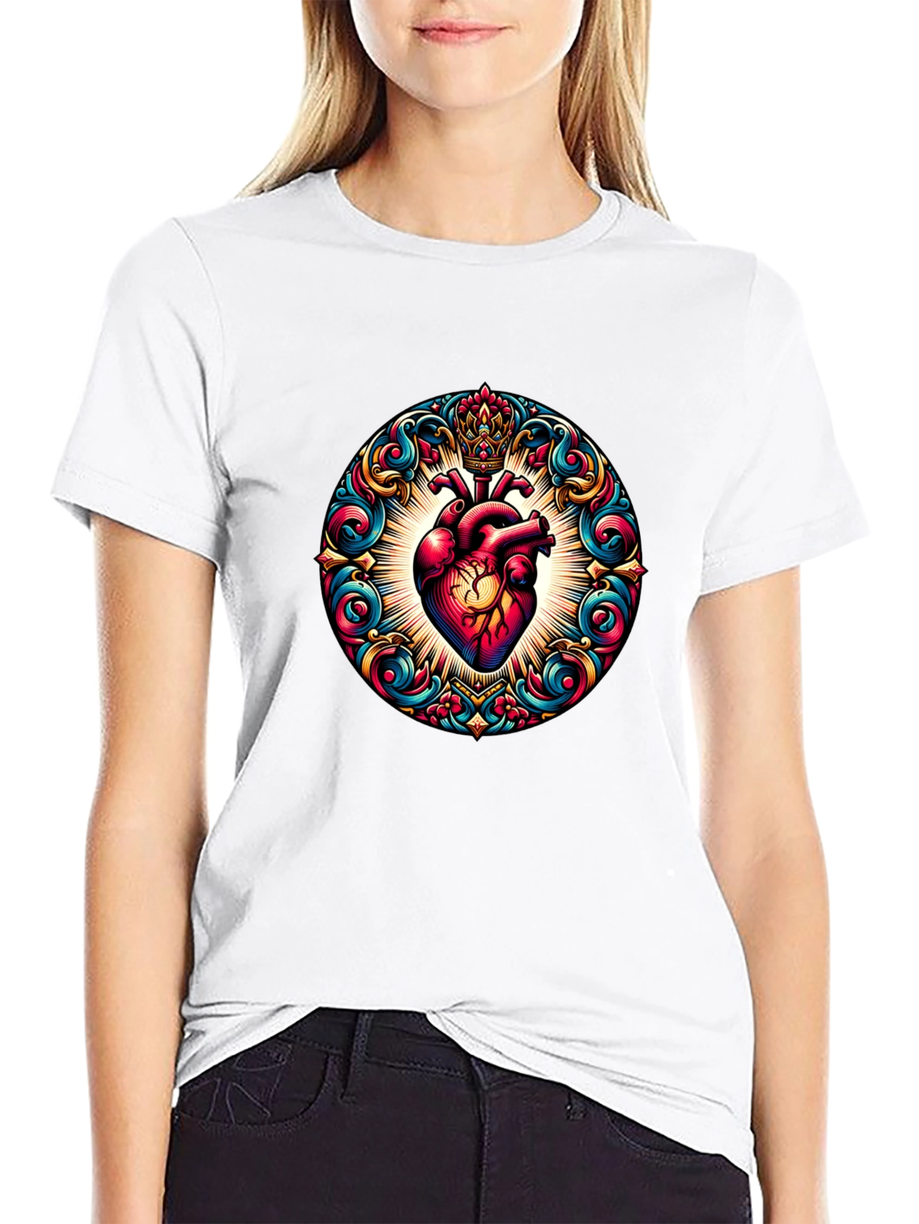 Ornate Heart Graphic T-Shirt