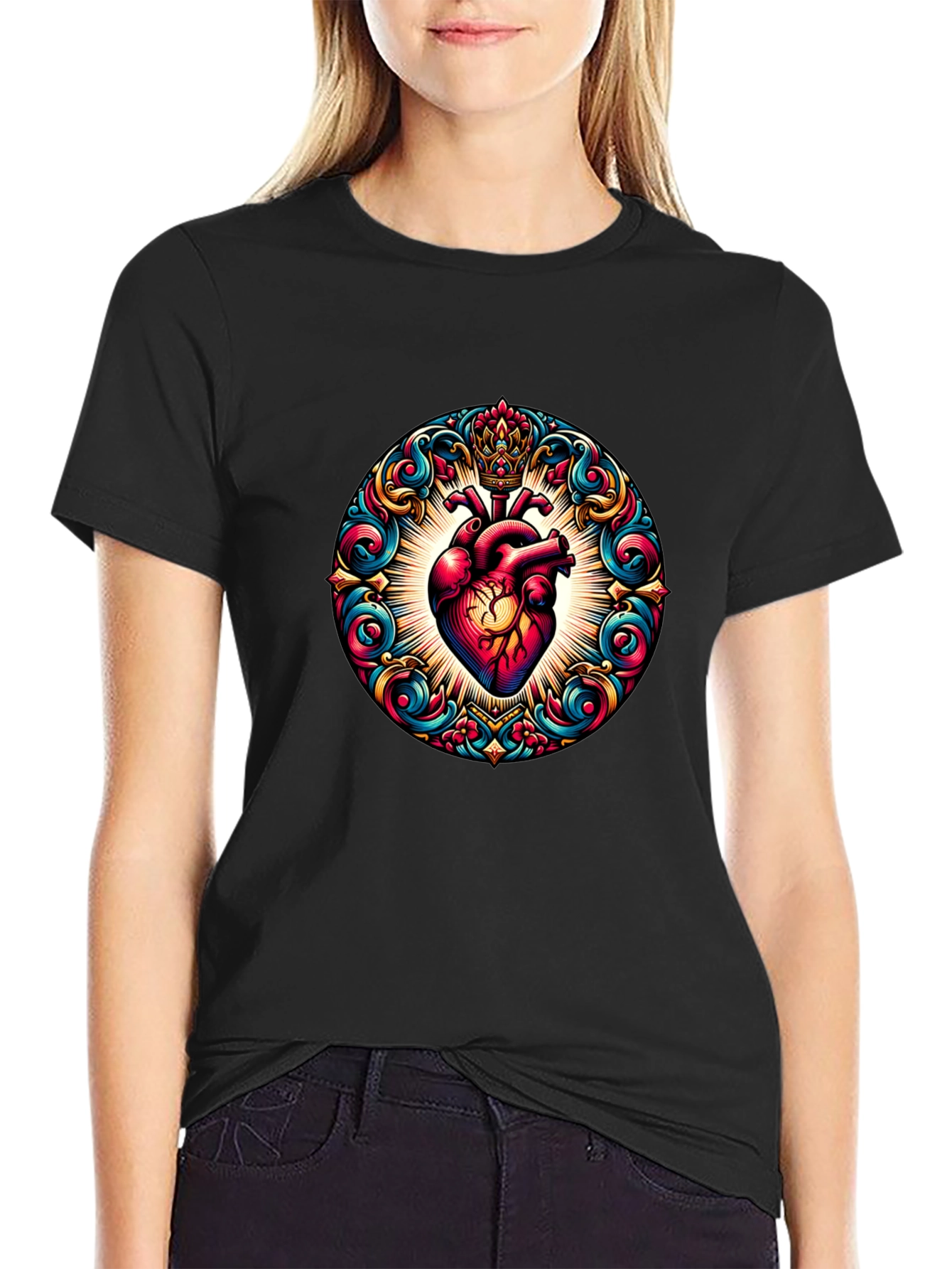 Ornate Heart Graphic T-Shirt