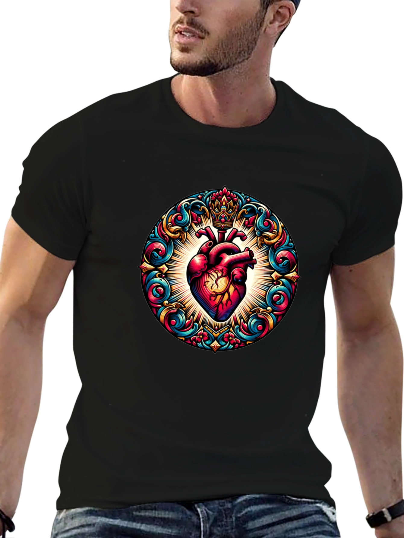 Ornate Heart Graphic T-Shirt