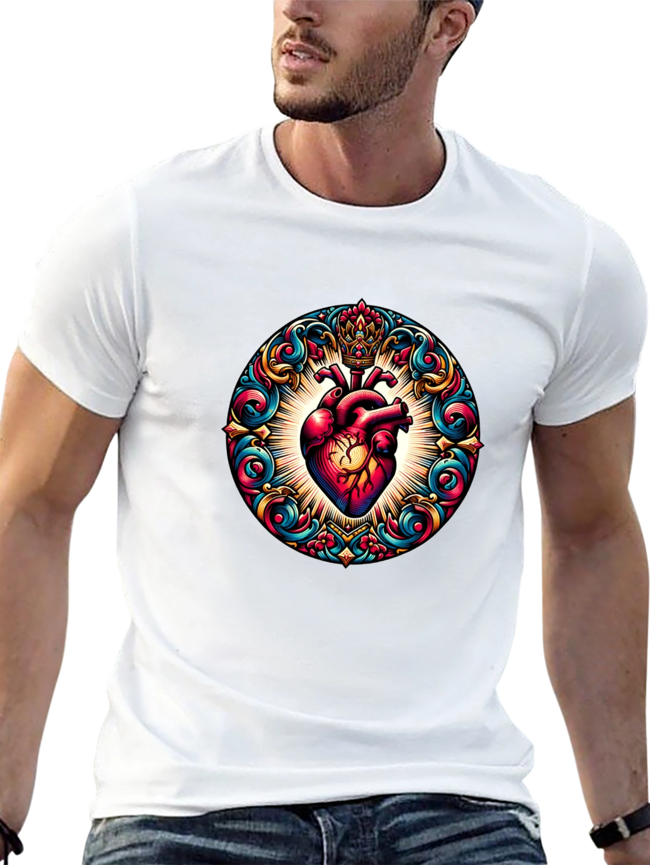 Ornate Heart Graphic T-Shirt