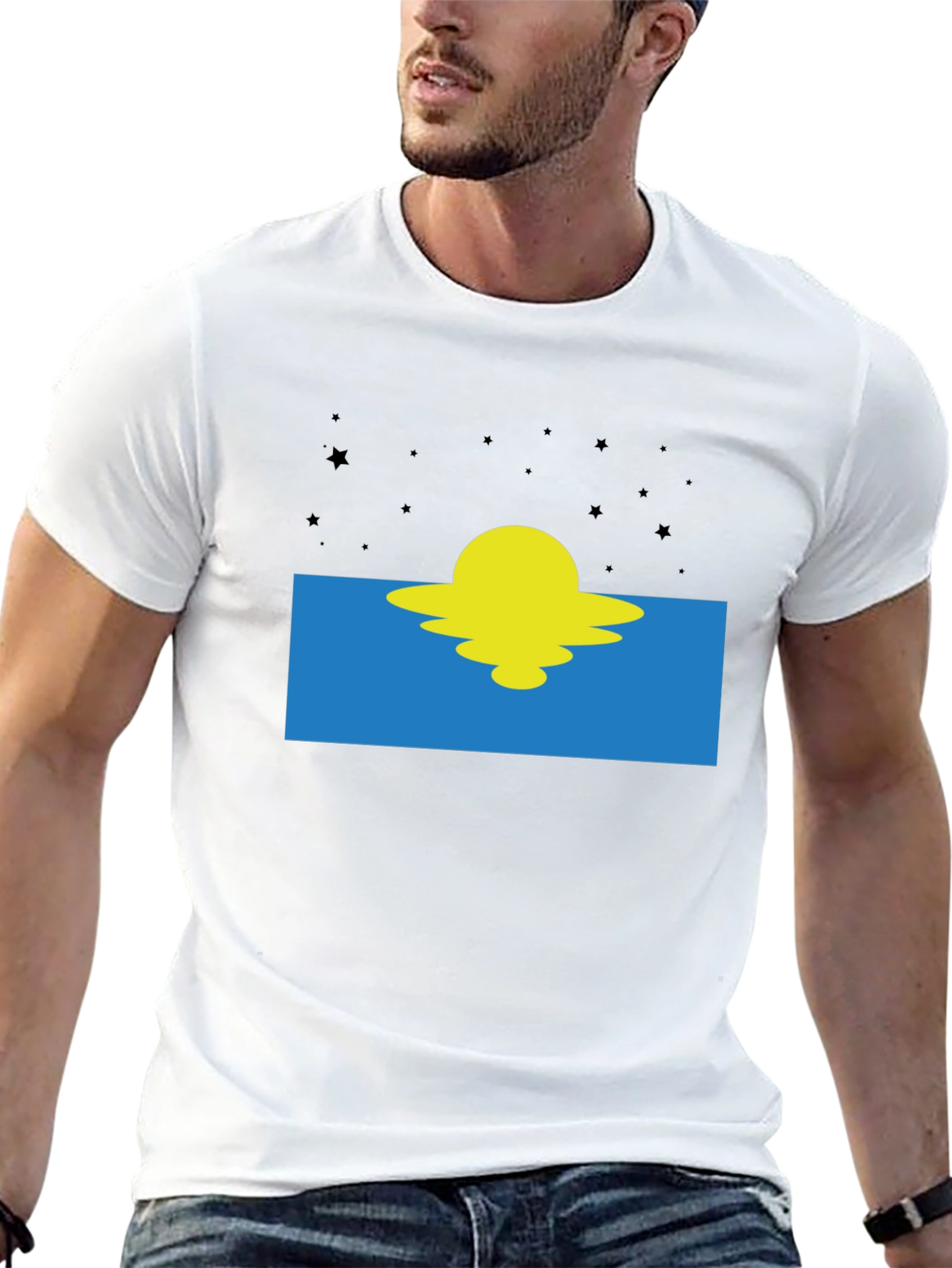 Sunset Graphic Tee - Black Cotton Blend