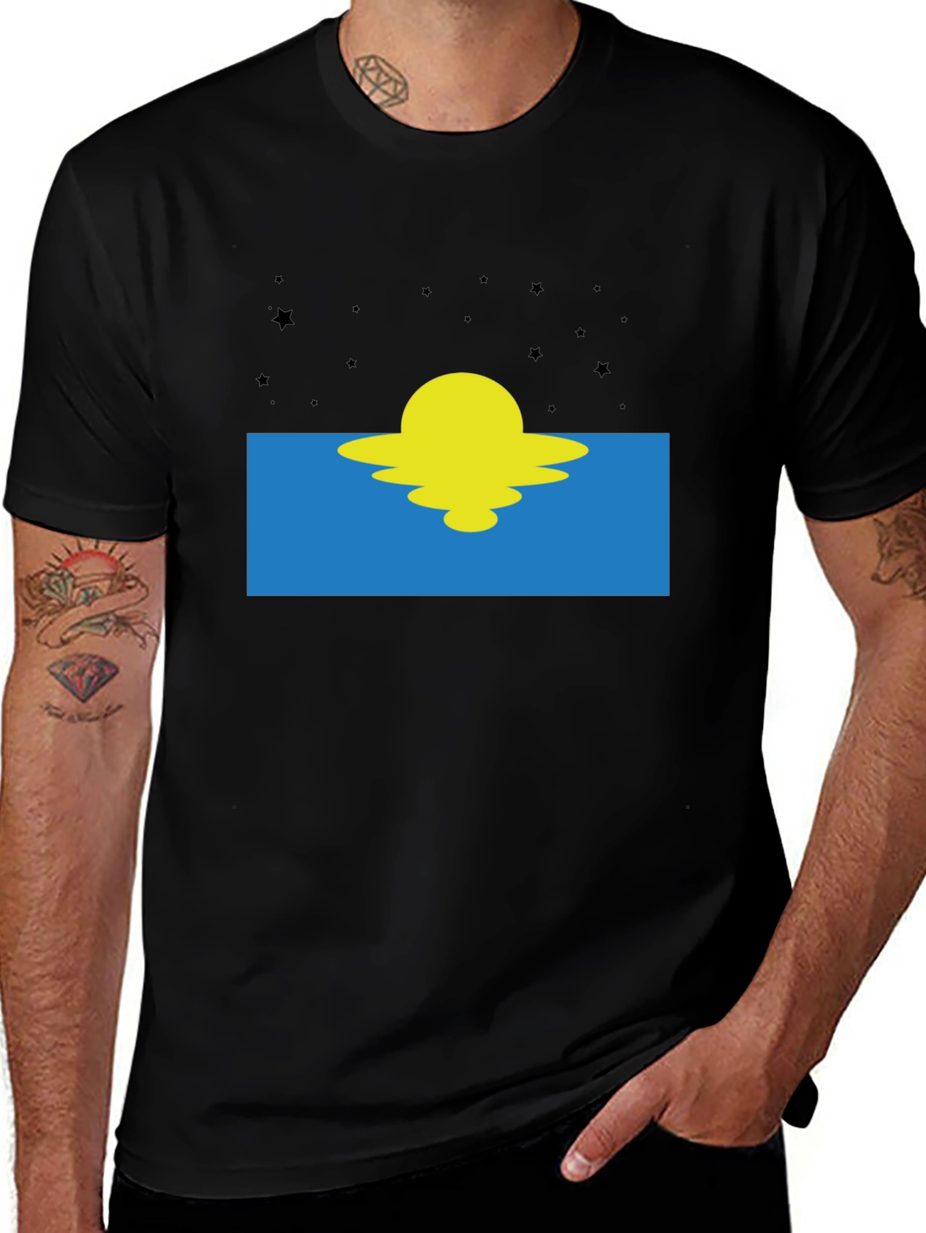 Sunset Graphic Tee - Black Cotton Blend