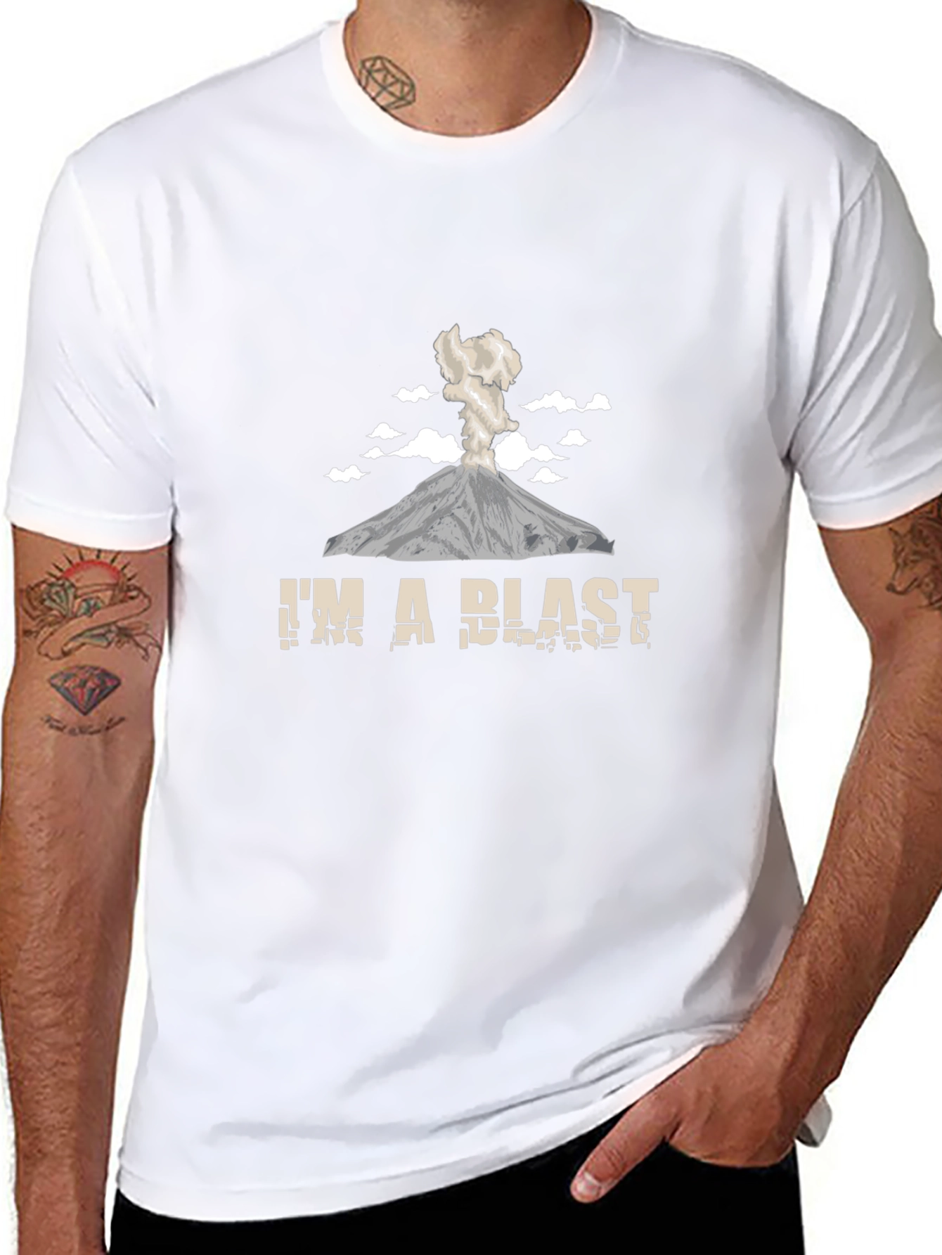 Im A Blast Volcano Graphic Tee Shirt