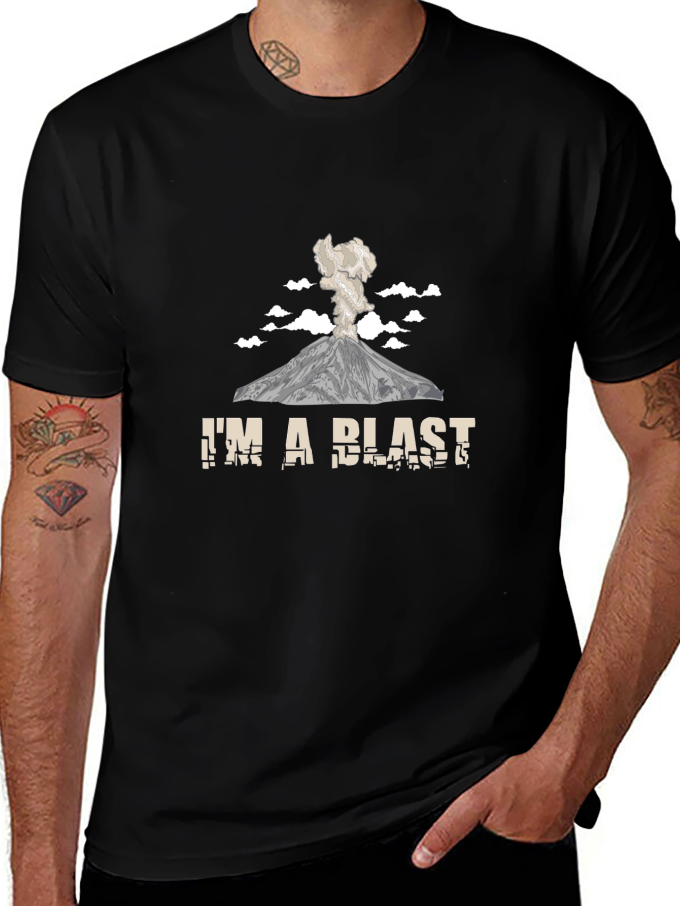 Im A Blast Volcano Graphic Tee Shirt