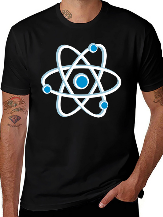Atom Graphic Print Black T-Shirt