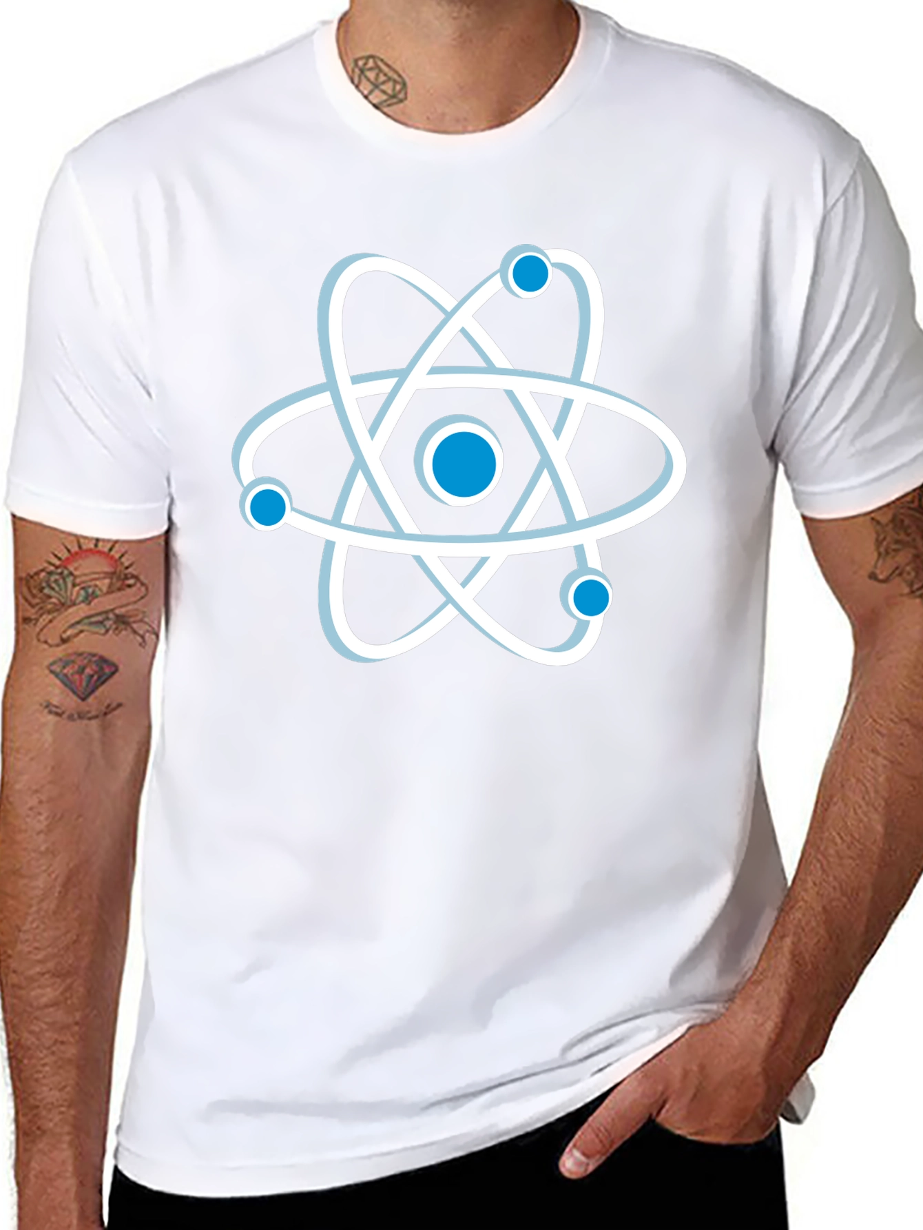Atom Graphic Print Black T-Shirt