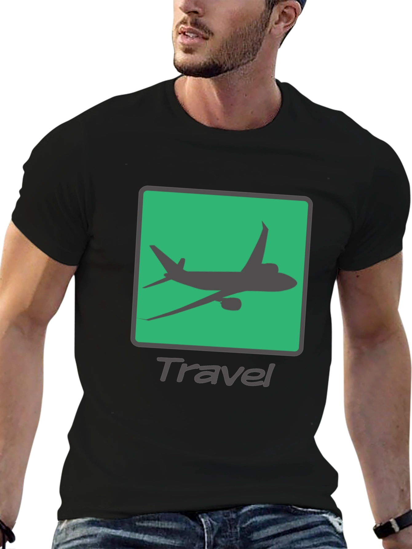 Travel Mode Graphic Tee - Airplane Design