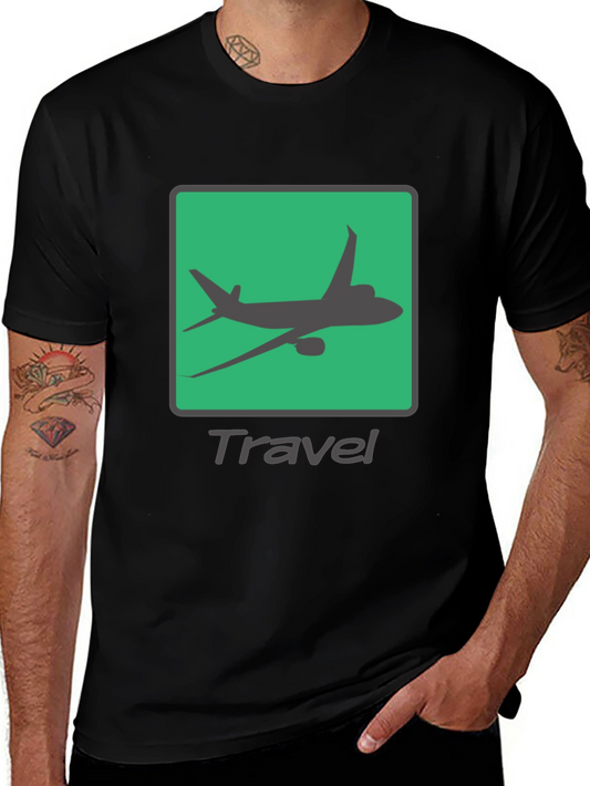 Travel Mode Graphic Tee - Airplane Design