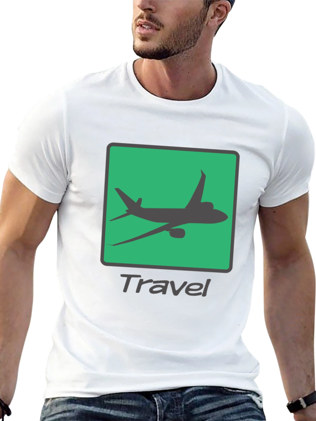 Travel Mode Graphic Tee - Airplane Design