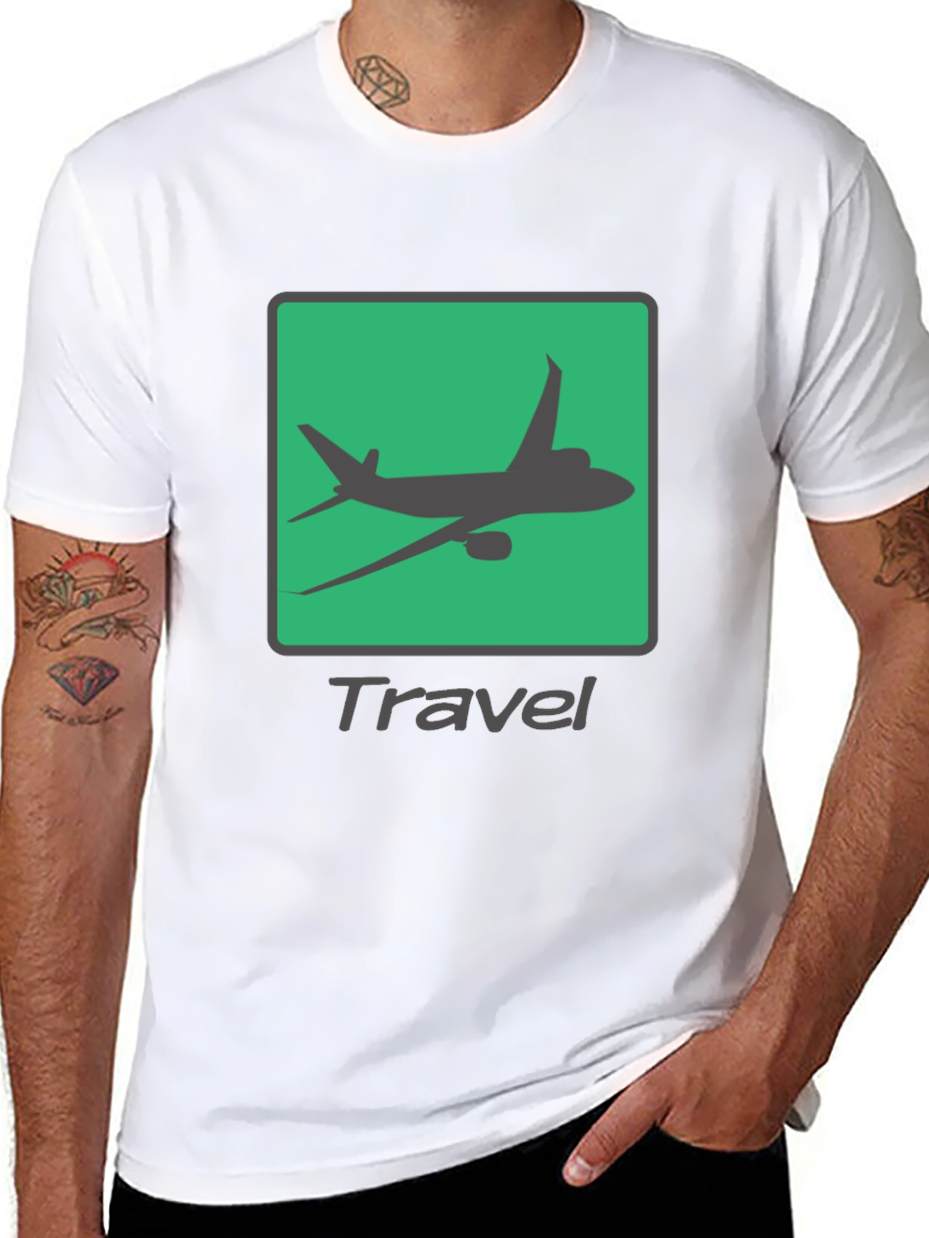 Travel Mode Graphic Tee - Airplane Design