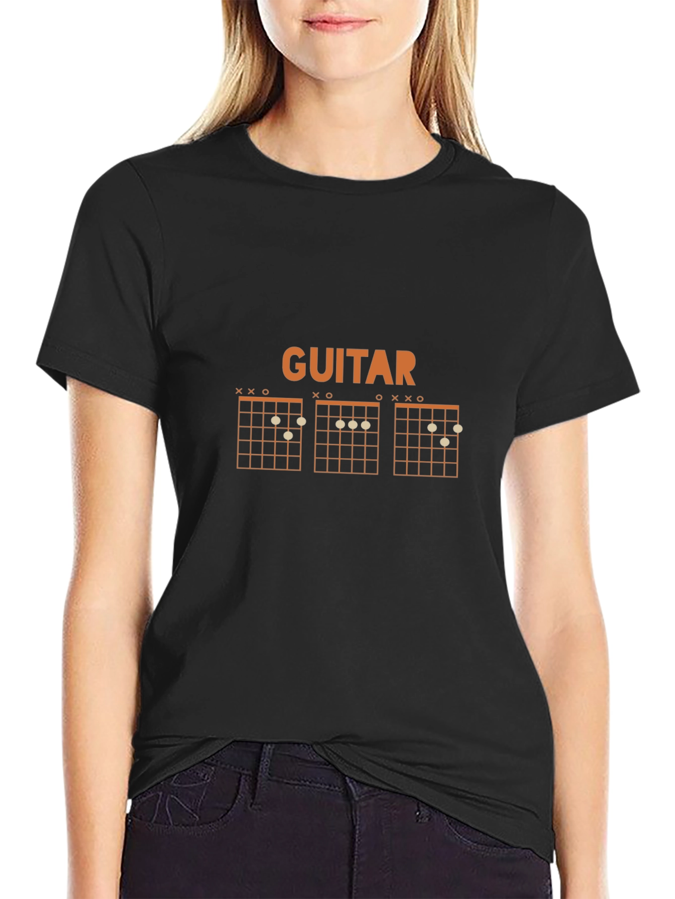 Guitar Chord Chart Black T-Shirt