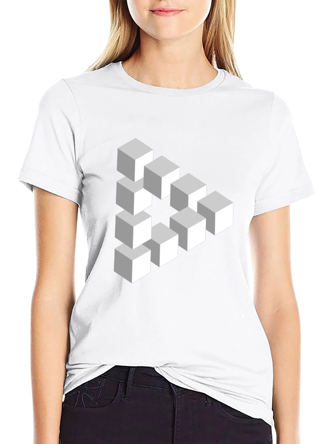 Impossible Cube T-Shirt - Optical Illusion Design