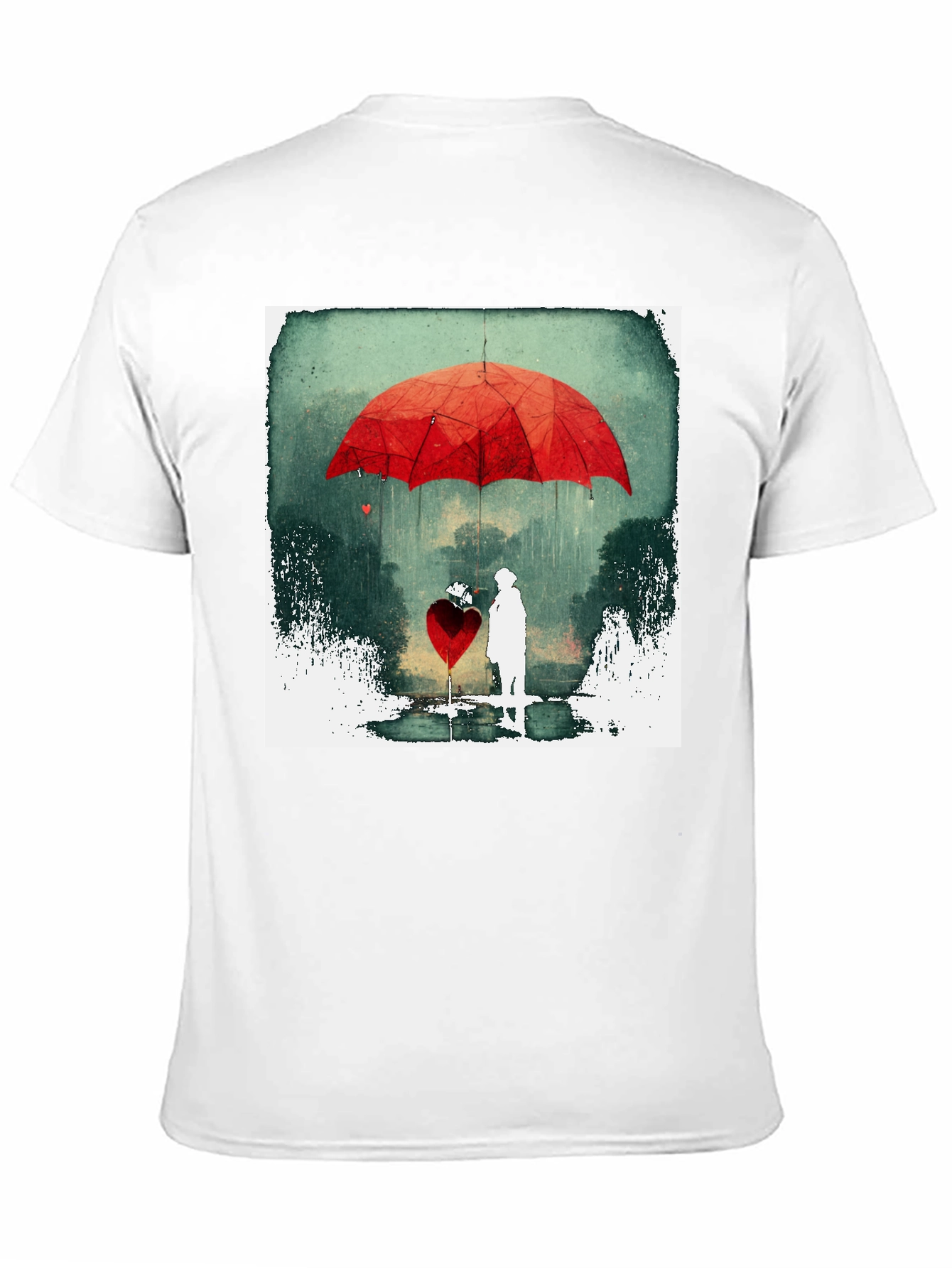 Romantic Red Umbrella Heart T-Shirt