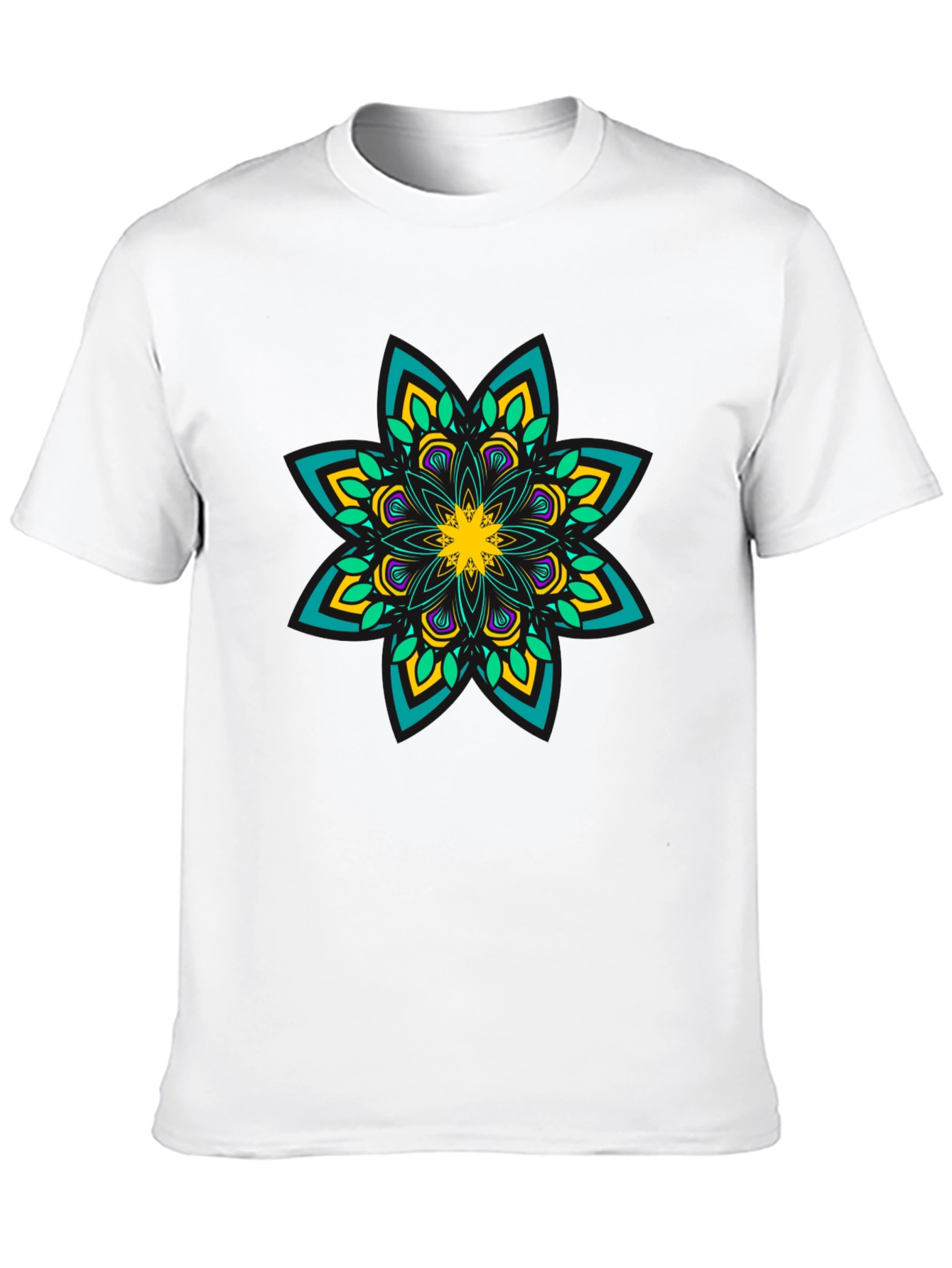 Mandala Print Black T-Shirt