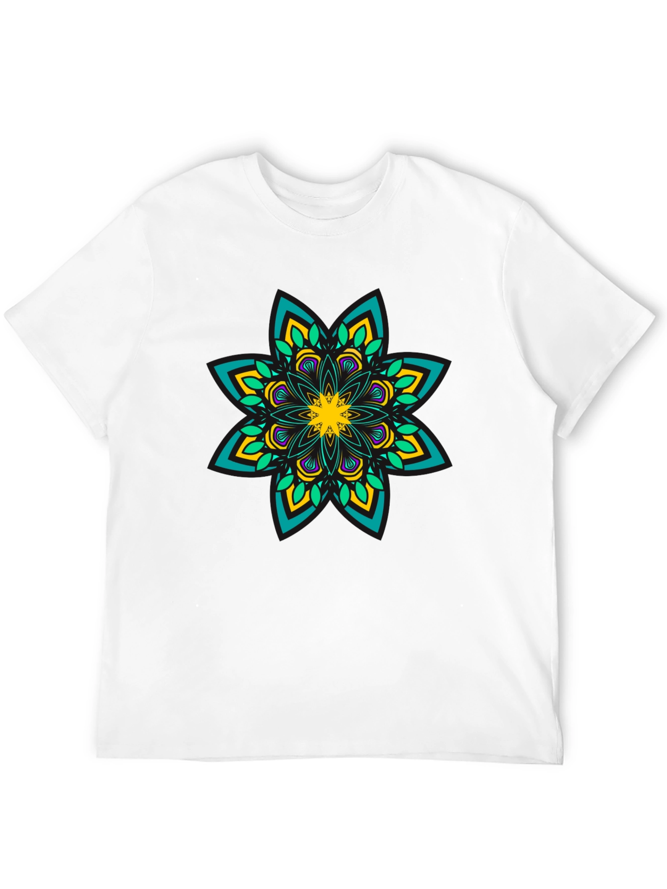Mandala Print Black T-Shirt