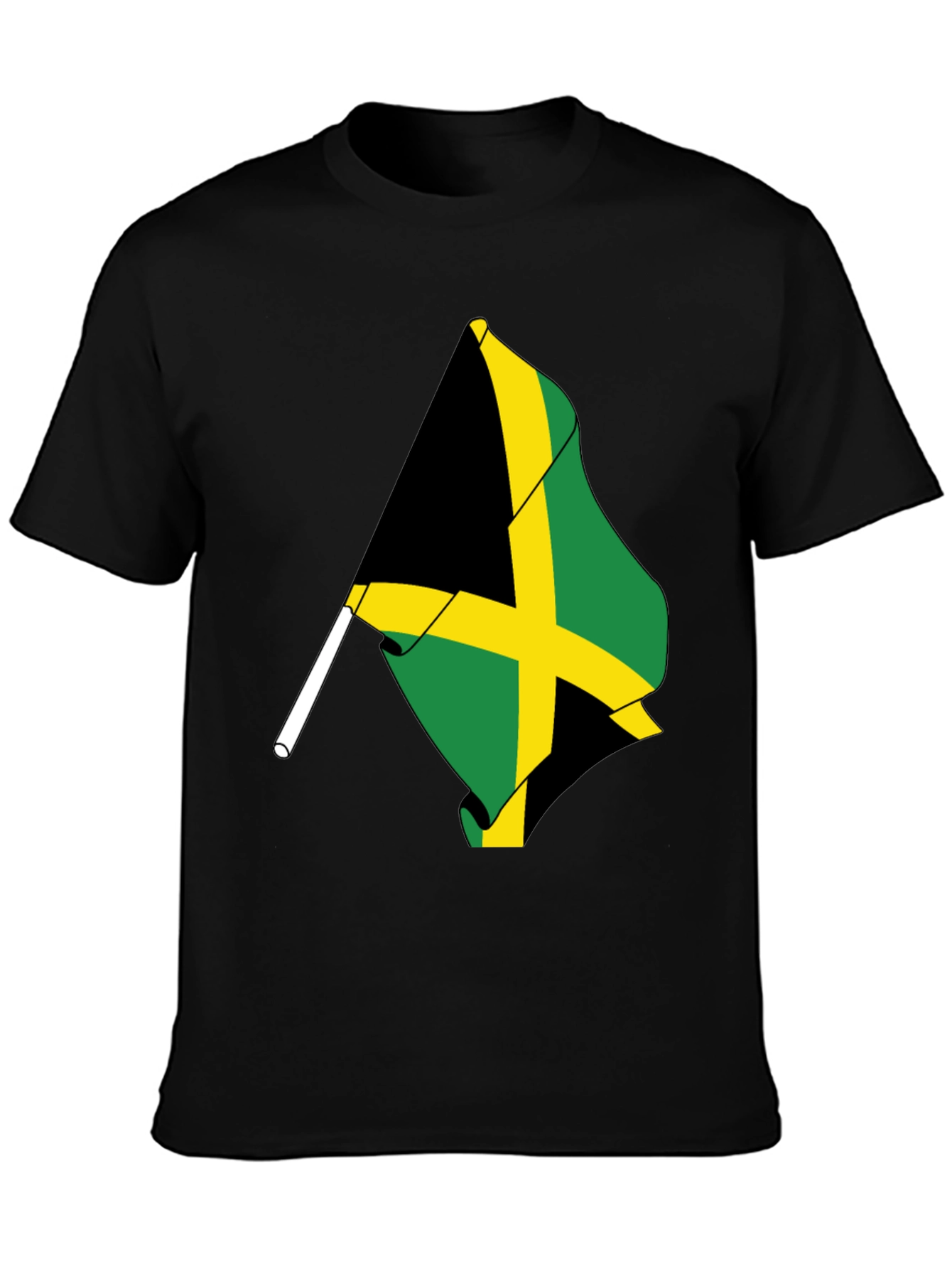 Jamaica Flag Black Tee Shirt