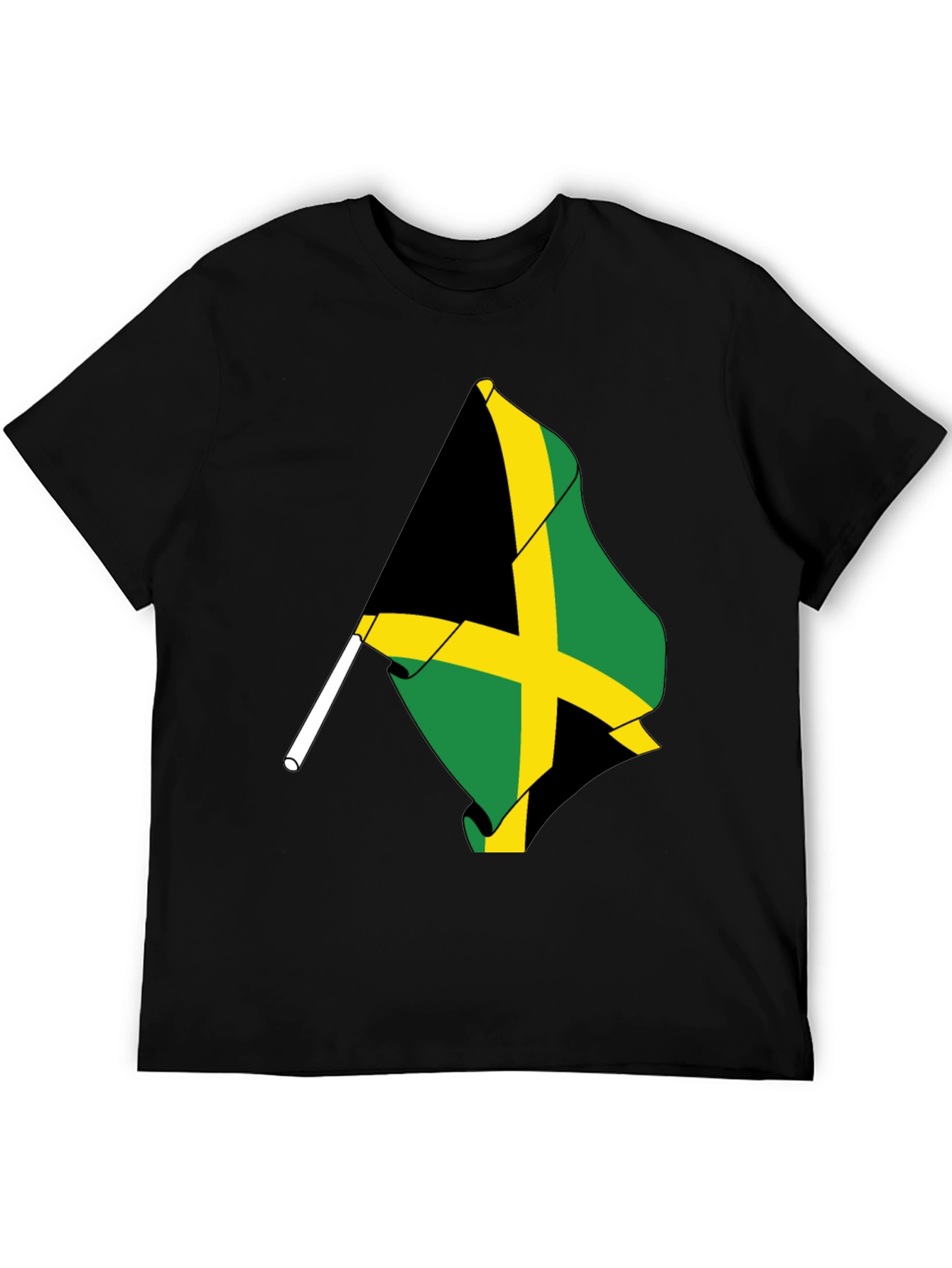Jamaica Flag Black Tee Shirt