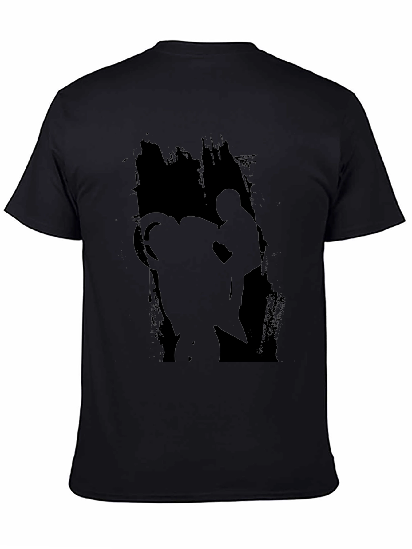 Black Graphic Tee - Motorcycle Rider Design