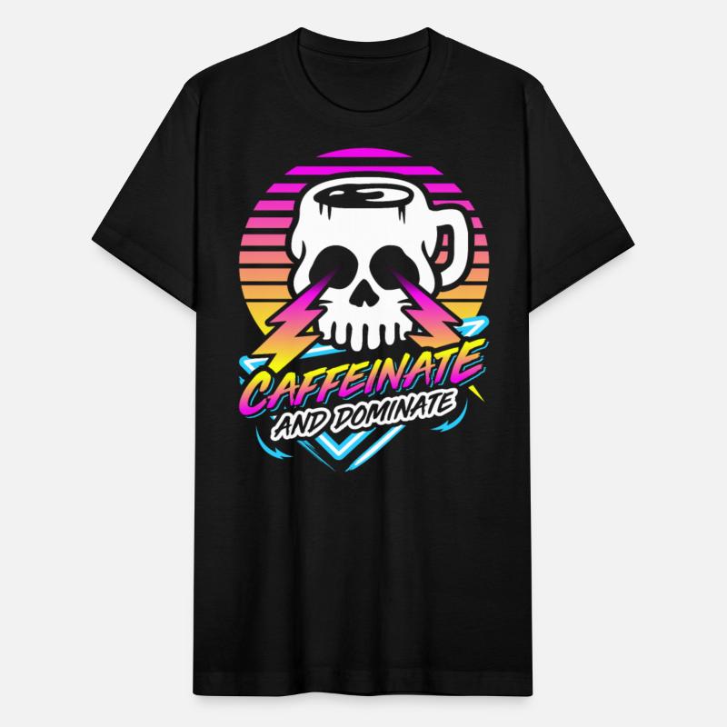 Caffeinate And Dominate (Skull Mug) Retro Neon