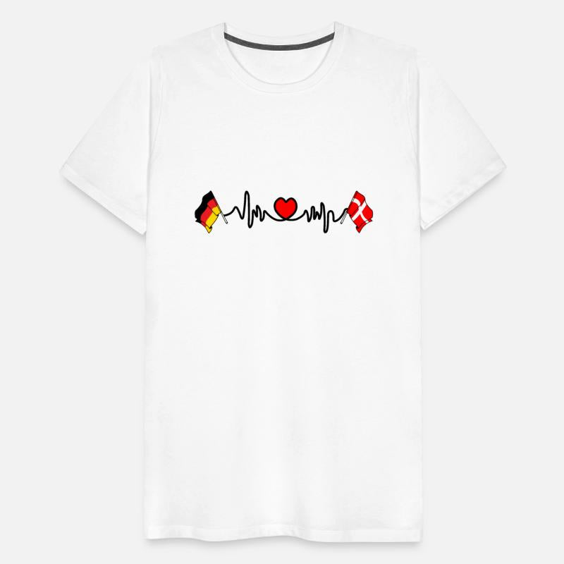 Cardio heart with flag Germany and flag Denmark
