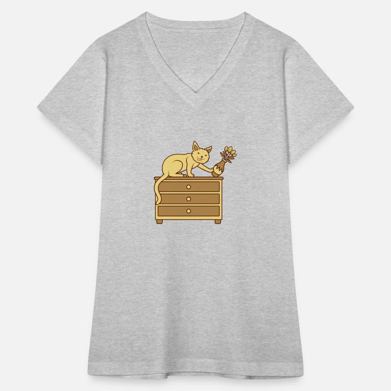 cat knocks over flower