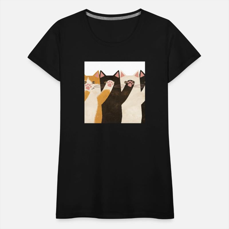 cats with their paws raised