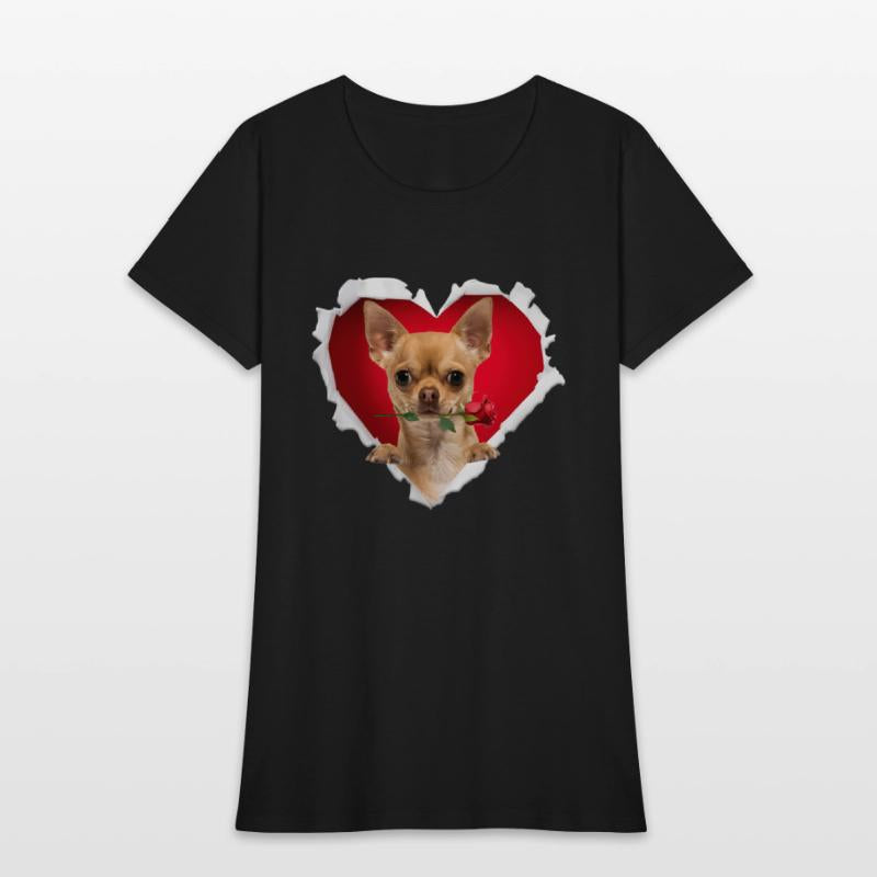 Chihuahua Dog Rose Heart Day