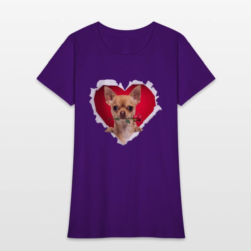 Chihuahua Dog Rose Heart Day