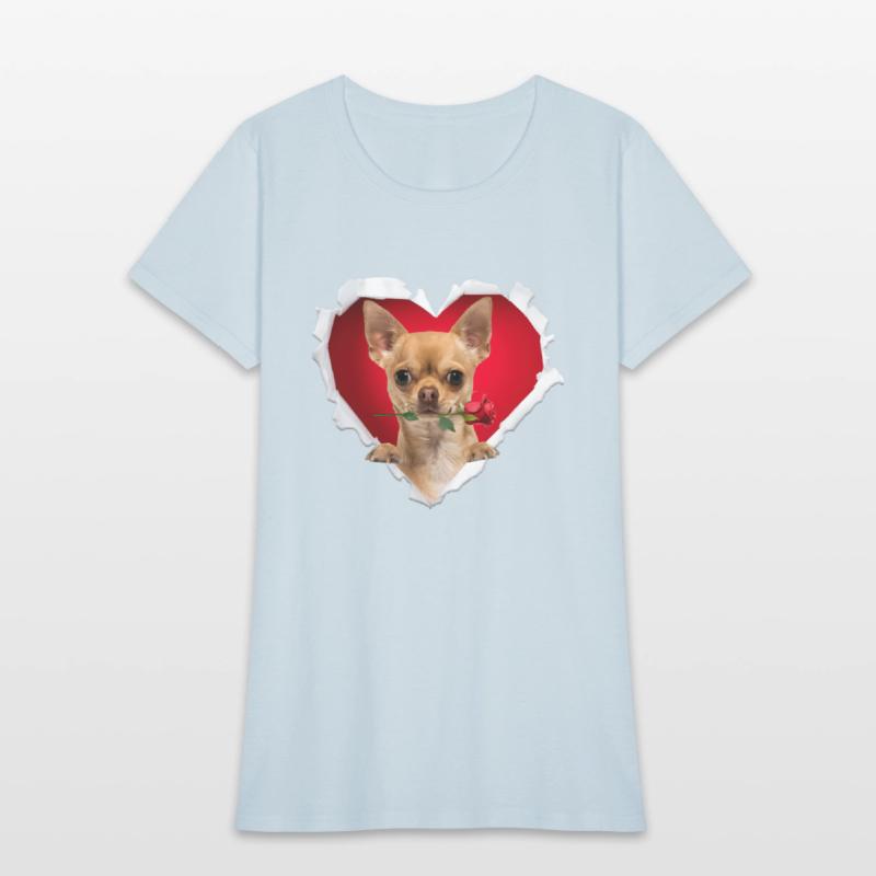 Chihuahua Dog Rose Heart Day
