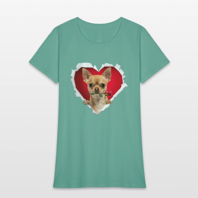 Chihuahua Dog Rose Heart Day