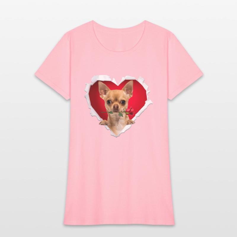 Chihuahua Dog Rose Heart Day