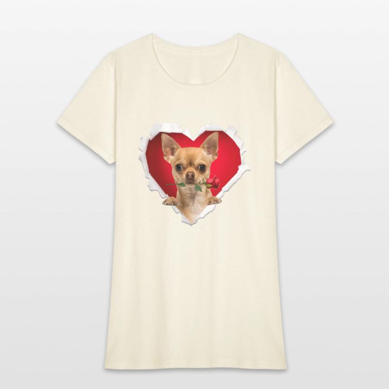 Chihuahua Dog Rose Heart Day