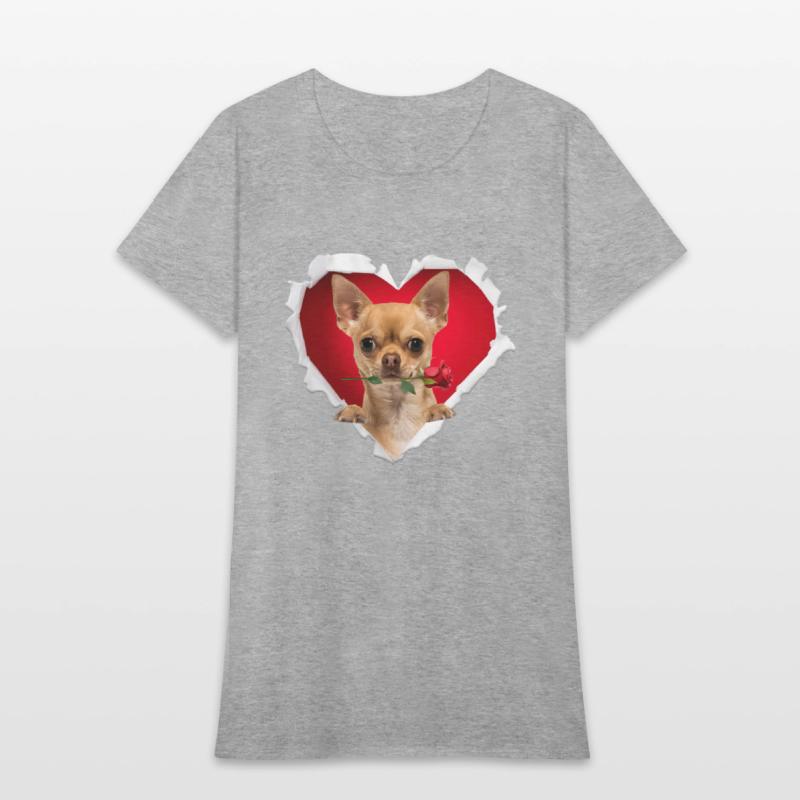 Chihuahua Dog Rose Heart Day