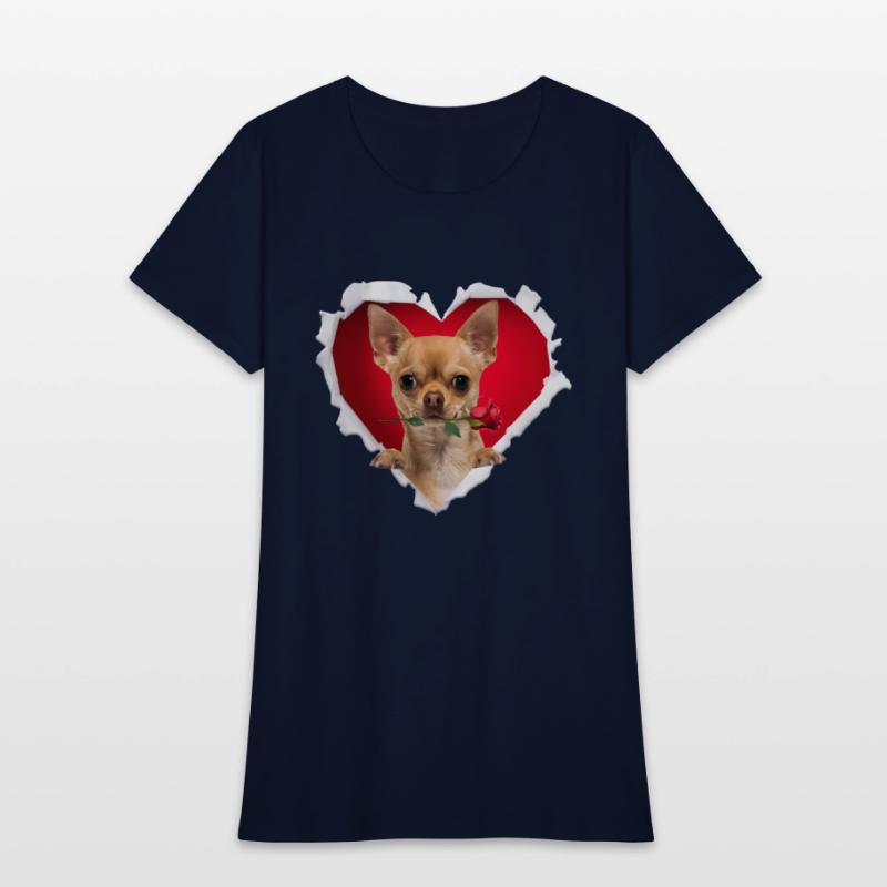 Chihuahua Dog Rose Heart Day