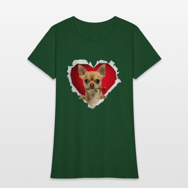 Chihuahua Dog Rose Heart Day